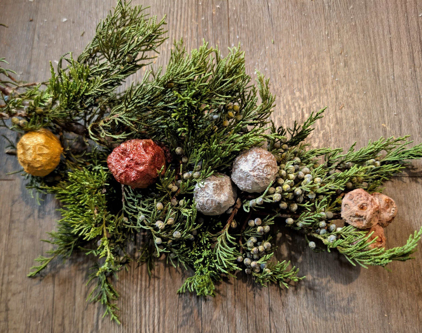 Cypress Ball Cone: Rustic Holiday Wreath Supplies, Mica Accents