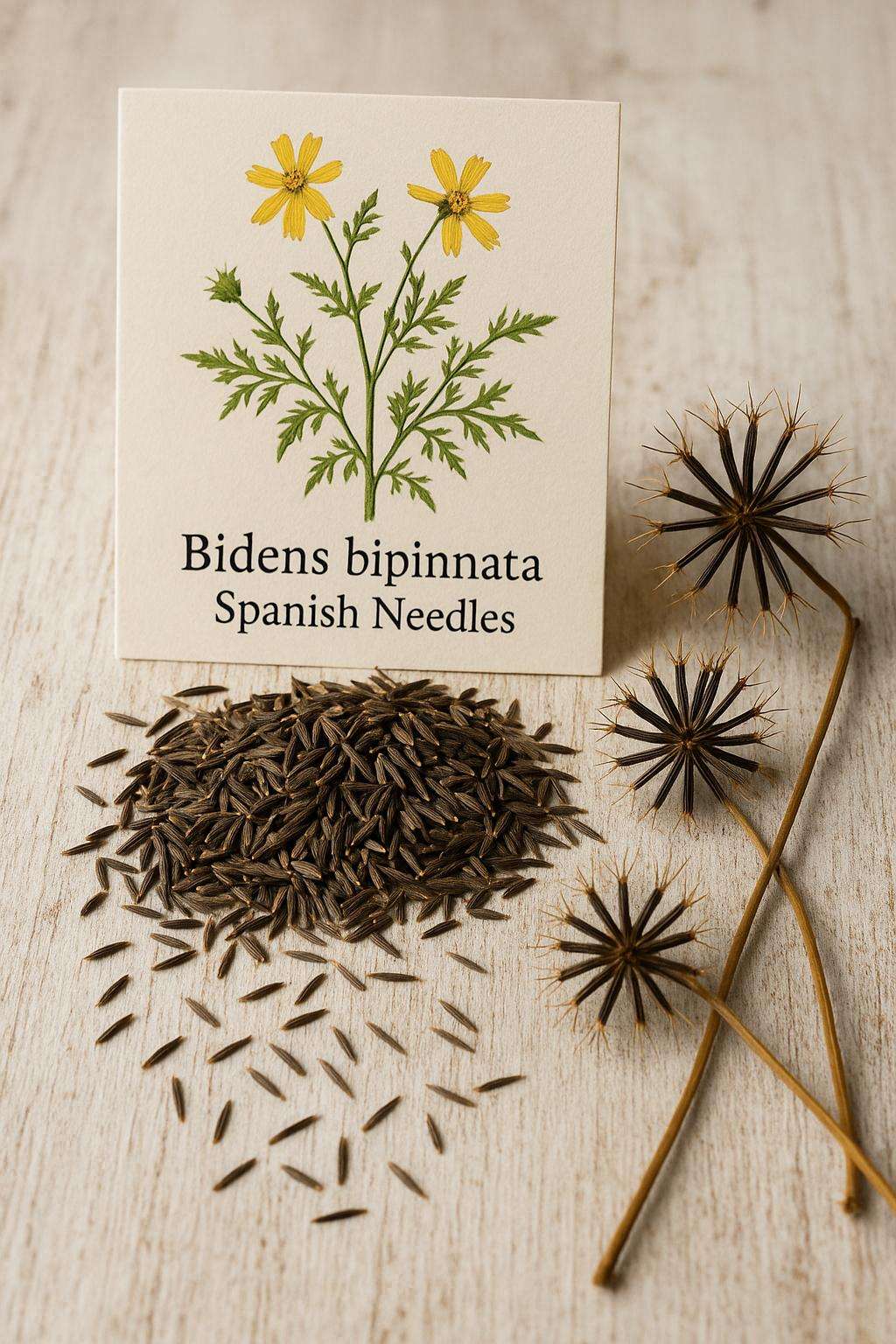 Native & Pollinator-Friendly Spanish Needles Seeds – Bidens bipinnata (Edible Wild Green