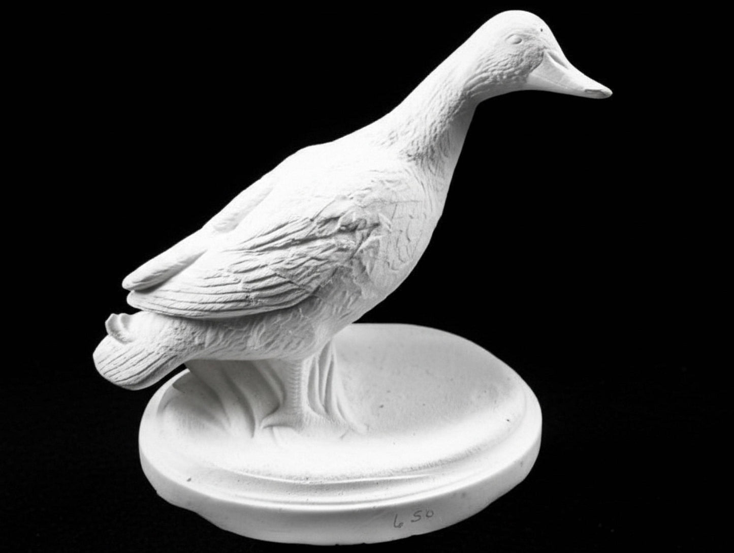11-Inch Unfinished Ceramic Duck Figurine, Custom Paintable Home Decor, Decoy Sculpture for Crafters