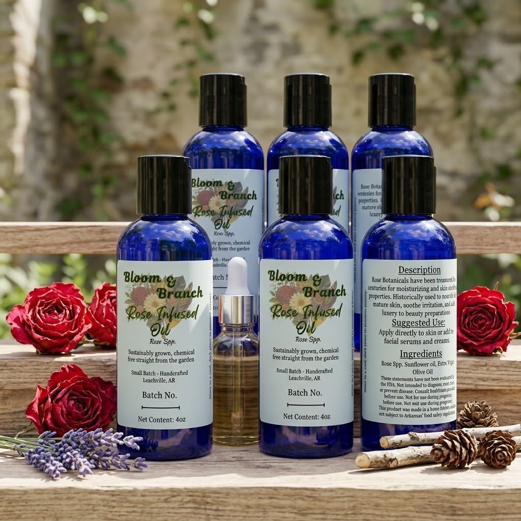 Rose Infused Oil | Fresh Garden Roses | Olive & Sunflower Oil | Handmade Botanical Infusion