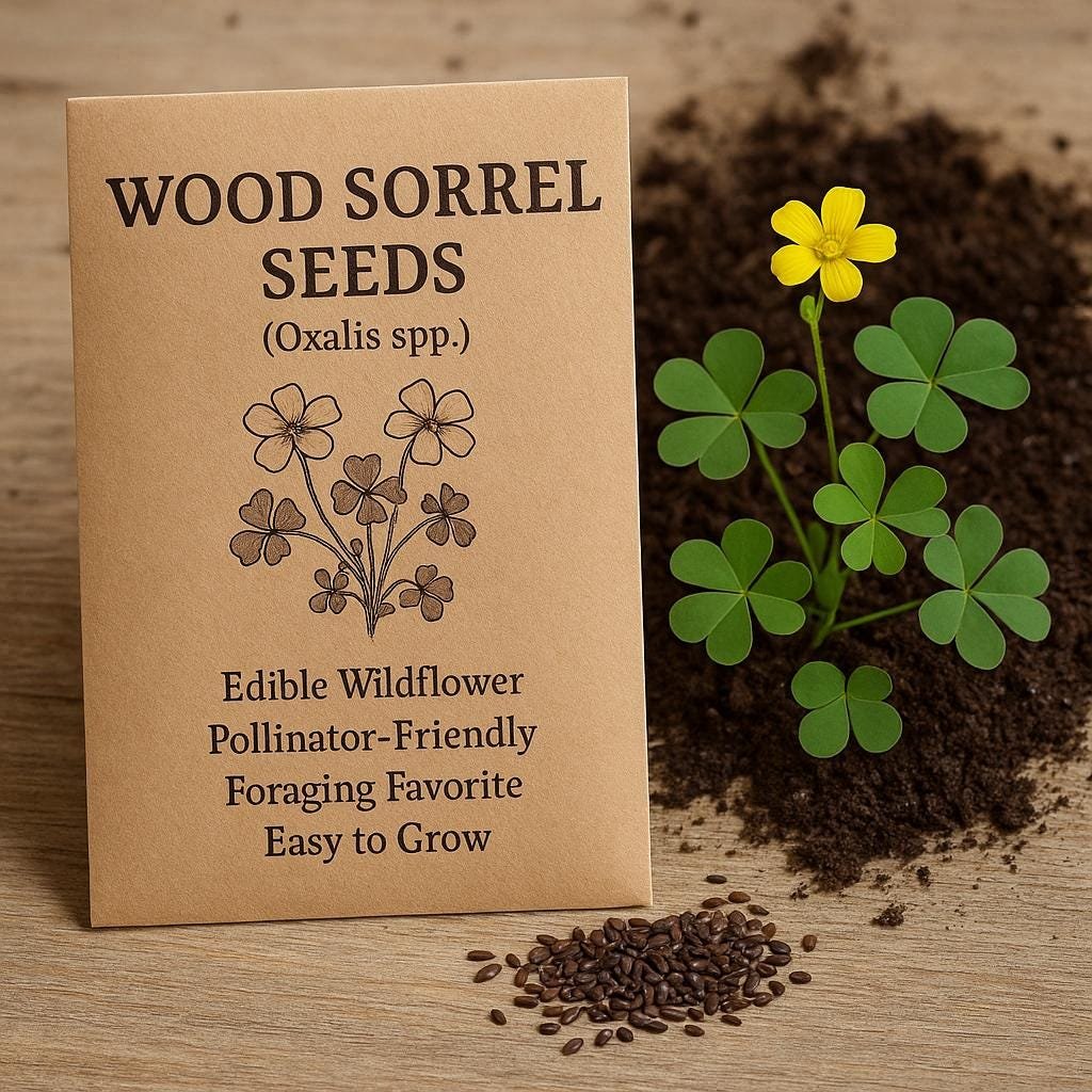 Wood Sorrel Seeds (Oxalis spp.) - Edible Wildflower • Pollinator-Friendly • Foraging Favorite • Easy to Grow • Heirloom Garden Seeds