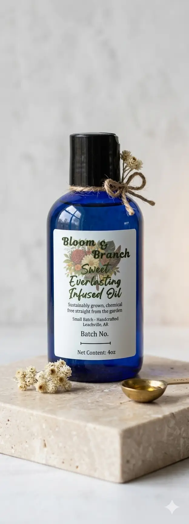 Sweet Everlasting Infused Oil 4oz | Arkansas Botanical Massage Oil | Gnaphalium oObtusifolium Aromatherapy